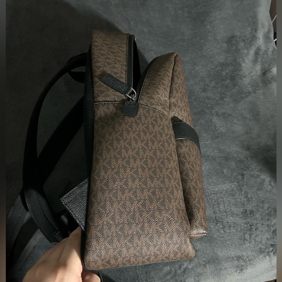 Michael Kors Greyson Monogram Backpack - Brown and Black - Picture 4 of 10